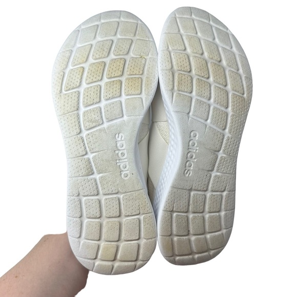 ADIDAS 8.5 Women's Cloudfoam Pure Motion Running Shoe Cream White Slip On - Picture 9 of 10